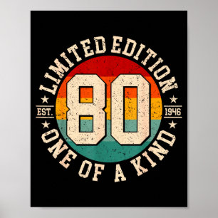 Affiche édition limitée 80 ans vintage 1946