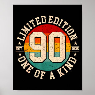 Affiche édition limitée 90 ans vintage 1936 90ème