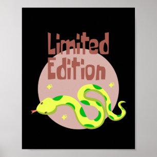 Affiche Édition limitée Kawaii serpent jaune et vert