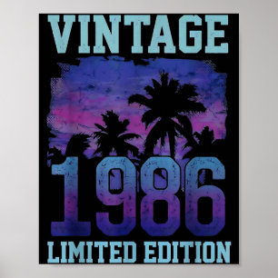 Affiche Édition limitée Vintage 1986 40e anniversaire 40 a