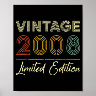 Affiche Édition limitée Vintage 2008 18 ans 18e anniversai
