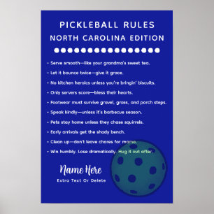 Affiche Édition personnalisée de pickleball en Caroline du