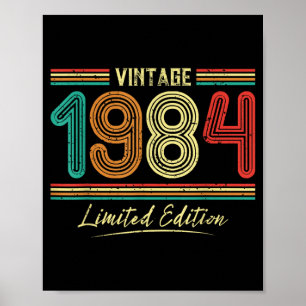 Affiche Edition Rétro Hommes Anniversaire 1984 Vintage 198