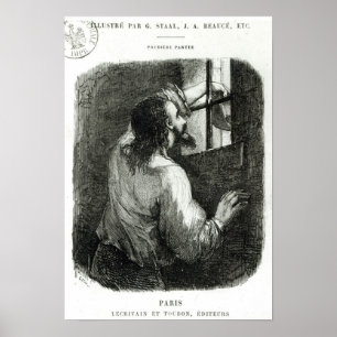 Affiche Edmond Dantes emprisonné dans le d'If de château