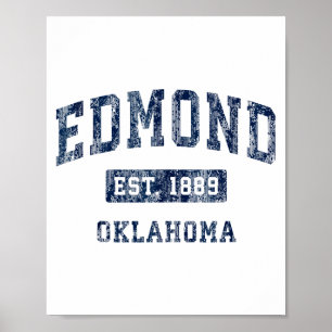 Affiche Edmond Oklahoma Ok Vintage Sports Desi Établi
