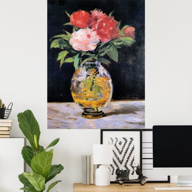Affiche Edouard Manet - Bouquet de fleurs, (Bureau à domicile)