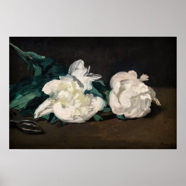 Affiche Edouard Manet - Branche des pivoines blanches, sec (Devant)