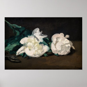 Affiche Edouard Manet - Branche des pivoines blanches, sec