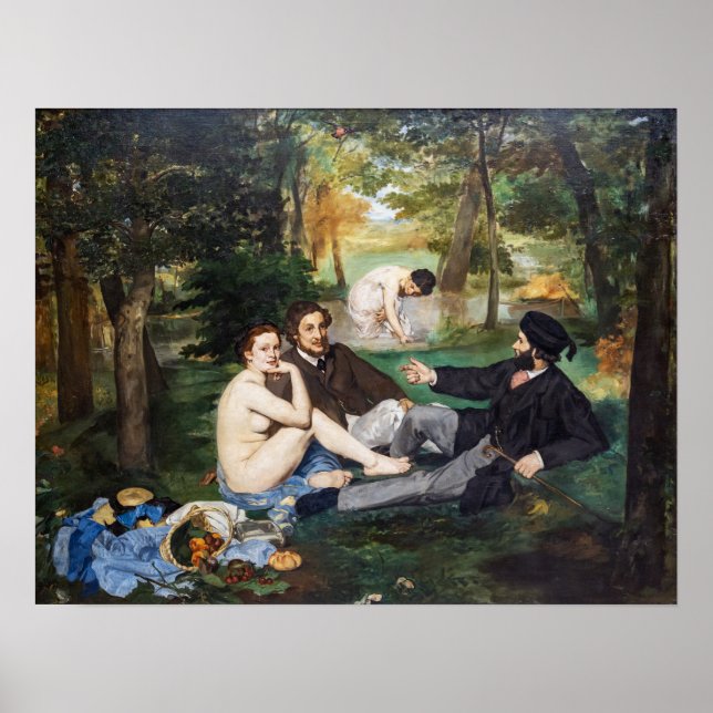 Affiche Edouard Manet - Déjeuner sur l'herbe (Devant)