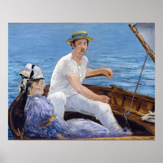 Affiche Edouard Manet - En bateau (Devant)