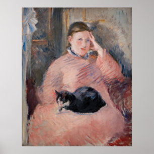 Affiche Edouard Manet - Femme avec chat