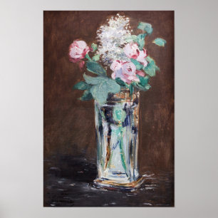 Affiche Edouard Manet - Fleurs dans un vase de cristal