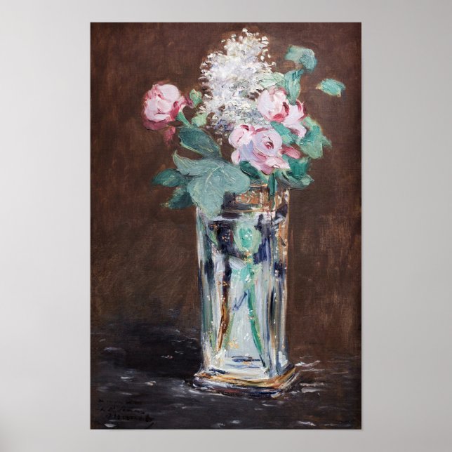 Affiche Edouard Manet - Fleurs dans un vase de cristal (Devant)