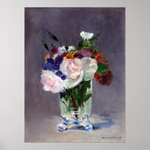 Affiche Edouard Manet Fleurs dans un vase de cristal