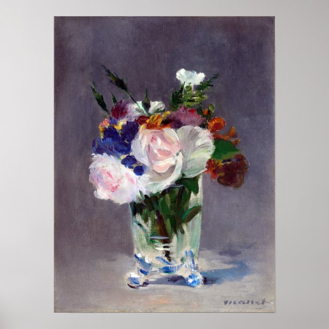 Affiche Edouard Manet Fleurs dans un vase de cristal (Devant)