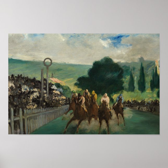 Affiche Edouard Manet - Les courses à Longchamp (Devant)