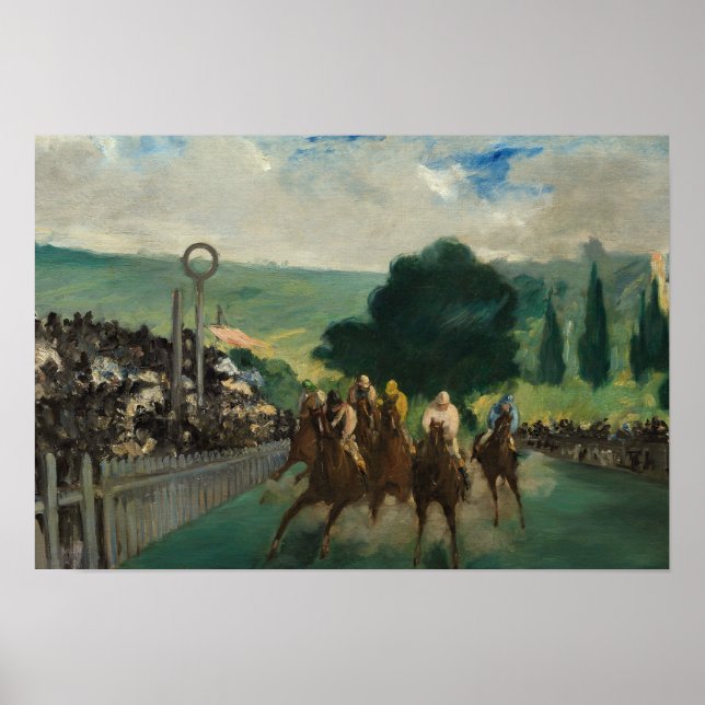 Affiche Edouard Manet - Les courses à Longchamp (Devant)