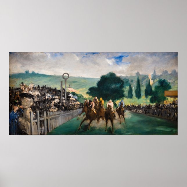 Affiche Edouard Manet - Les courses à Longchamp (Devant)