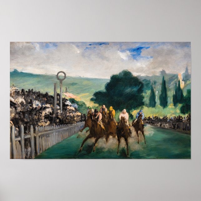 Affiche Edouard Manet - Les Courses à Longchamp (Devant)