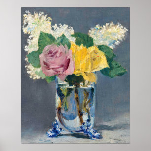 Affiche Edouard Manet - Lilas et Roses