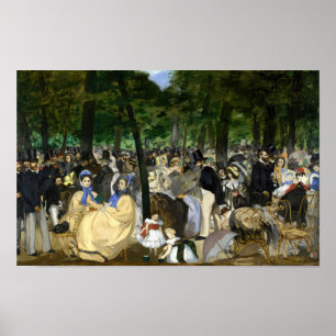 Affiche Edouard Manet - Musique dans les jardins des Tuile