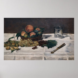 Affiche Edouard Manet - Nature morte, Fruits sur table