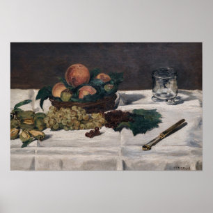 Affiche Edouard Manet - Nature morte : fruits sur une tabl