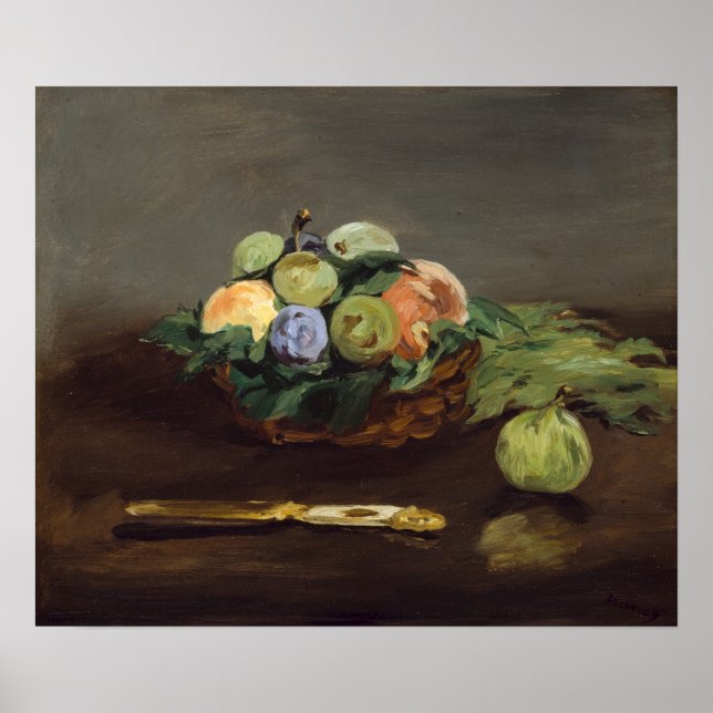 Affiche Edouard Manet - Panier de fruits (Devant)
