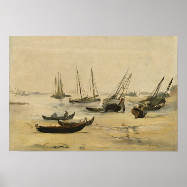 Affiche Edouard Manet | Plage, Marée basse (Devant)