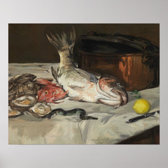 Affiche Edouard Manet - Poisson - Vie morte (Devant)