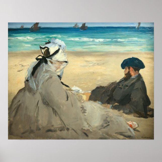 Affiche Edouard Manet - Sur la plage (Devant)