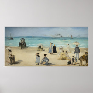 Affiche Edouard Manet - Sur la plage, Boulogne-sur-Mer
