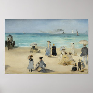Affiche Edouard Manet - Sur la plage, Boulogne-sur-Mer
