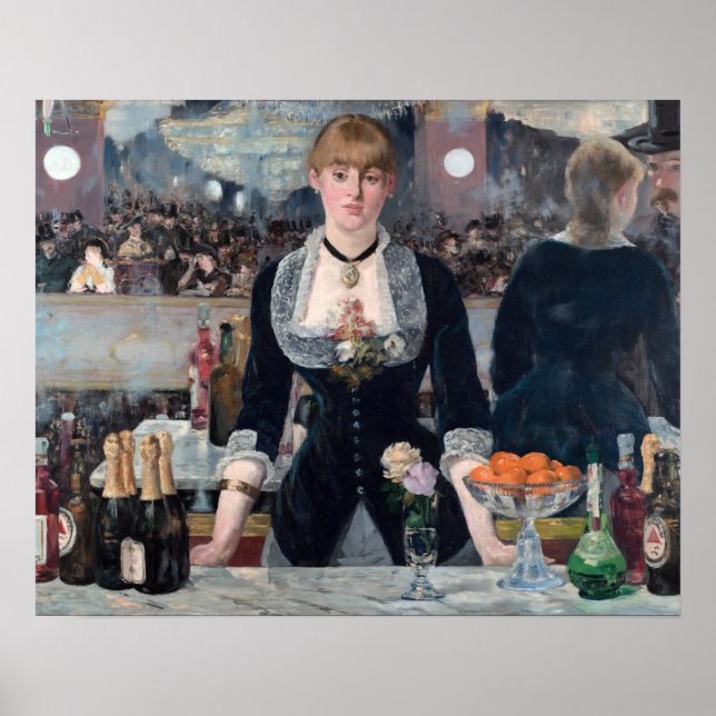 Affiche Edouard Manet - Un bar aux Folies-Bergère (Devant)