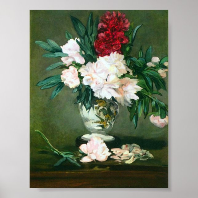 Affiche Edouard Manet - Vase à vie morte avec des pivoines (Devant)