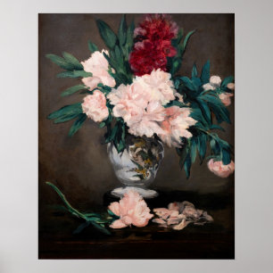 Affiche Edouard Manet - Vase de pivoines sur petit piedouc