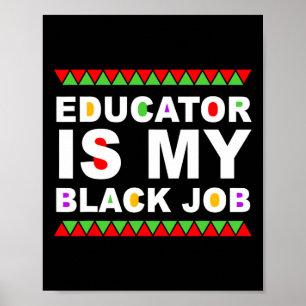 Affiche Éducateur est mon travail noir Citation du Mois de