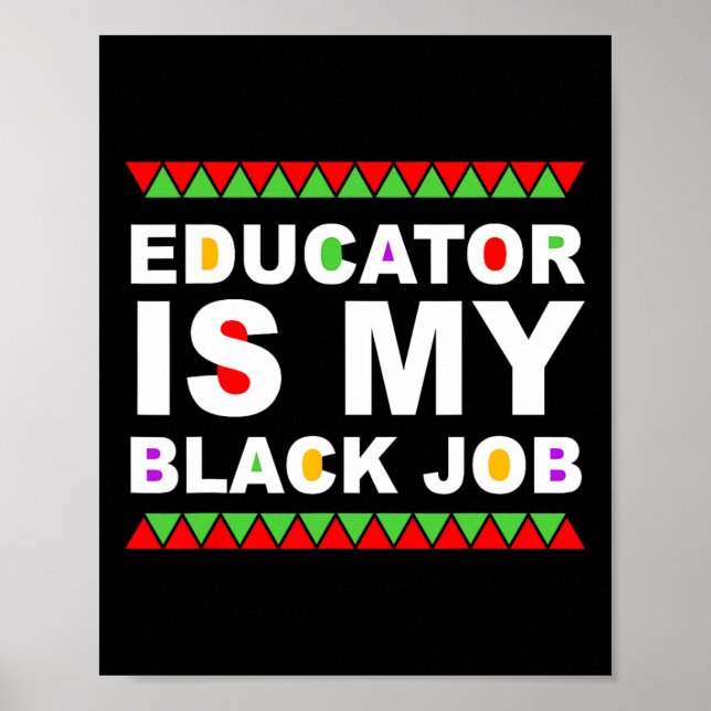 Affiche Éducateur est mon travail noir Citation du Mois de (Devant)