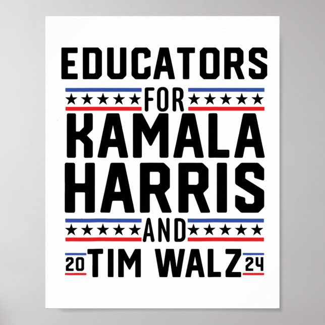 Affiche Educateurs Pour Kamala Harris Et Tim Wheimer 2024 (Devant)