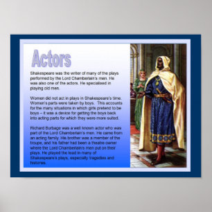 Affiche Éducation, Histoire, Shakespeare, Acteurs