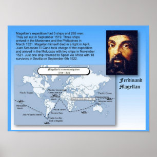 Affiche Éducation, Histoire, voyage de Magellan