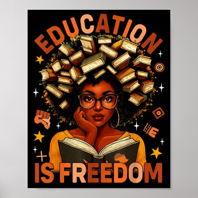 Affiche Education Is Dom Black Teacher Books Black History (Devant)