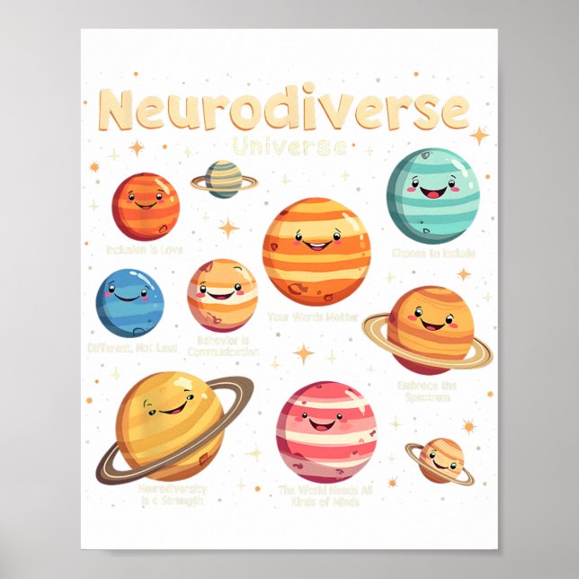Affiche Éducation Sensibilisation à l'autisme Univers neur (Devant)