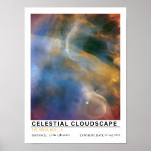 Affiche Éducation sur l'espace des nuages célestes
