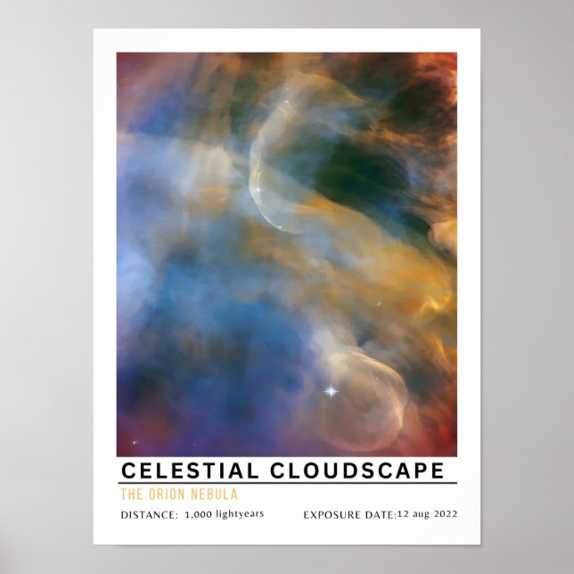 Affiche Éducation sur l'espace des nuages célestes (Devant)