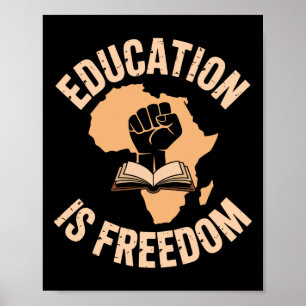 Affiche Éducation sur l'histoire noire est Liberté Livres