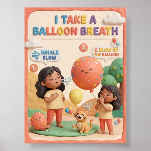 Affiche éducative en argile 3D pour enfant avec ba (Devant)