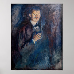 Affiche Edvard Munch - Autoportrait avec cigarette