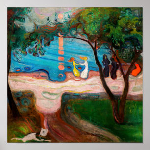 Affiche Edvard Munch - Danse sur la Plage