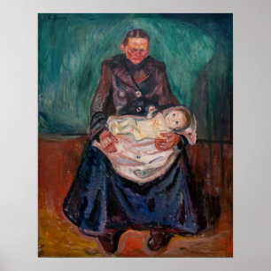 Affiche Edvard Munch - Femme avec enfant malade, héritage